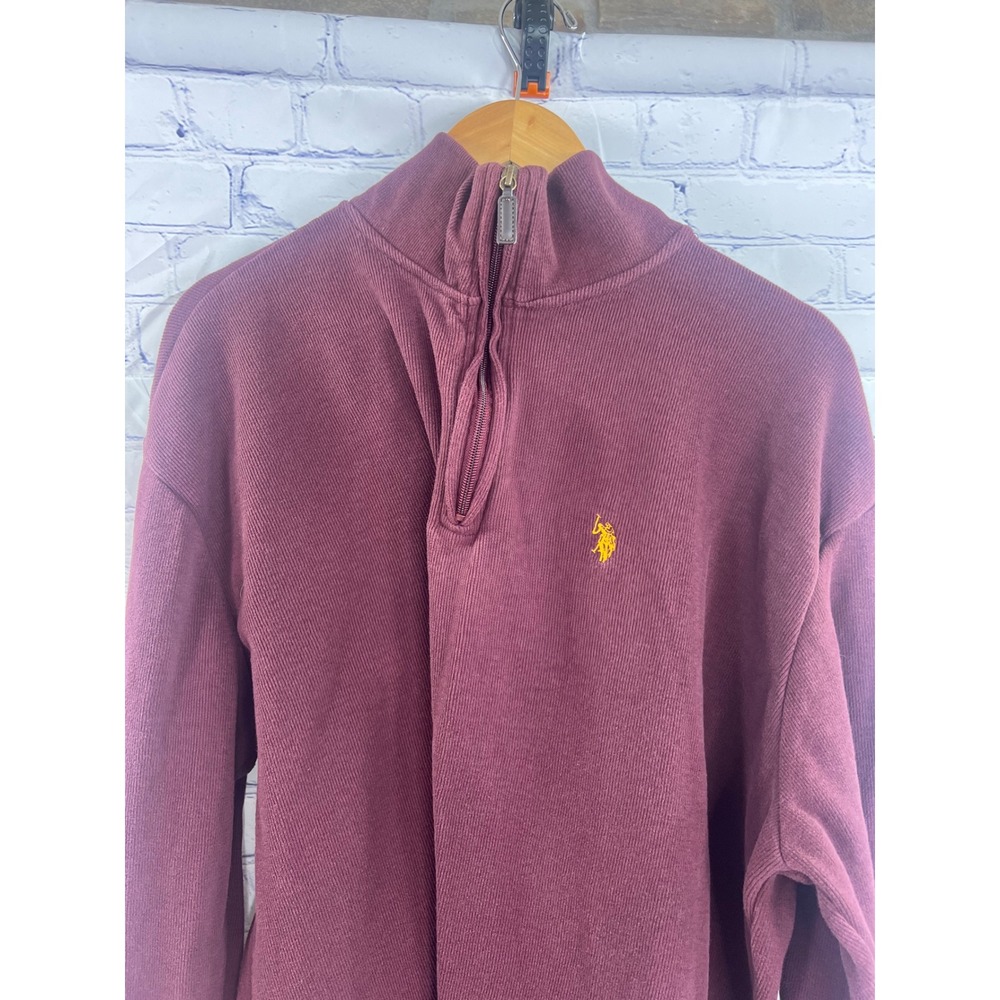 U.S. Polo Mens's quarter-zip pullover Size XLT‎ Color Burgundy/Marron
